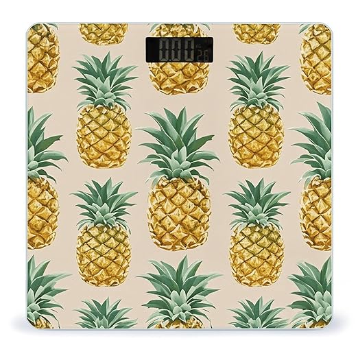 with Pineapple Pattern Scale for Body Weight Digital Bathroom Scale Accurate Smart Weight Scales with Large Display Weighing Machine High Precision Scales