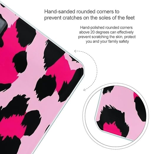 Smart Scale for Body Weight Digital Bathroom Weighing Scale Energy Saving Scale Pink Cheetah Leopard Print