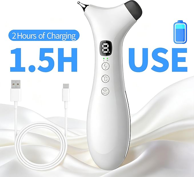 THOUSAND SUNNY TMJ Jaw Massager Pen 3-in-1 Rechargeable Jaw Relief Tool with Dual Heads Heat and Vibration Face Massager for Daily Jawline and Muscle Relaxation