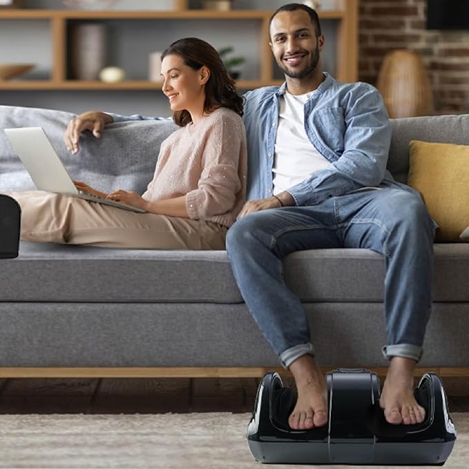 Premium Shiatsu Foot Massager with Remote Control Deep Kneading Rolling &amp Heat Therapy for Feet Ankles &amp Legs Plantar Fasciitis &amp Neuropathy Pain Relief Gift for Men/Women/Parents (Bl