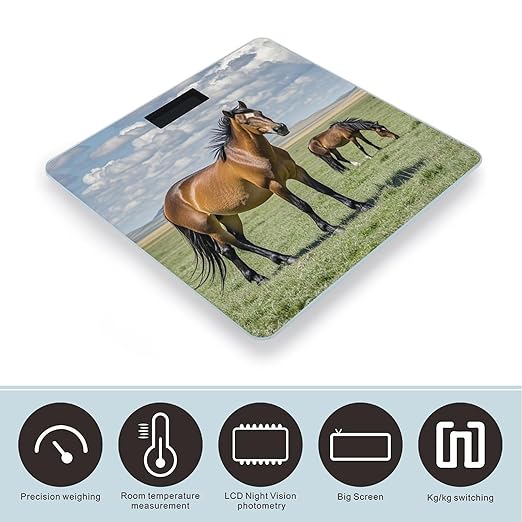 Grazing Wild Horses Scale for Body Weight Smart Scales Digital Bathroom Scale High Precision Weighing Scales with Large Display Weighing Machine for People