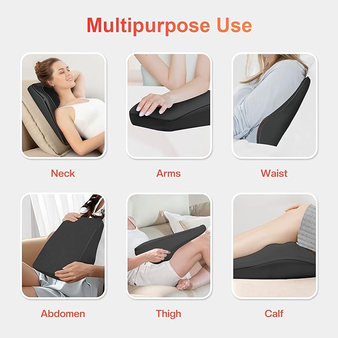 COMFIER Back Massager with Heat Deep Tissue Shiatsu Neck and Back Massager Chair Use Massager Pillow with Adjustable Flap