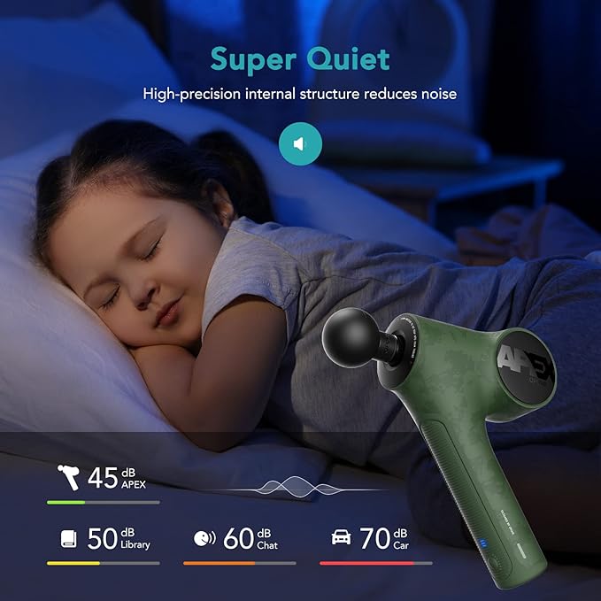 Opove Massage Gun Fascia Percussive Muscle Massager 14.5mm for Back Pain Relief Workout Recovery in Gym Home Office Daily Massage Ergonomic for Effortless to Use Apex Green