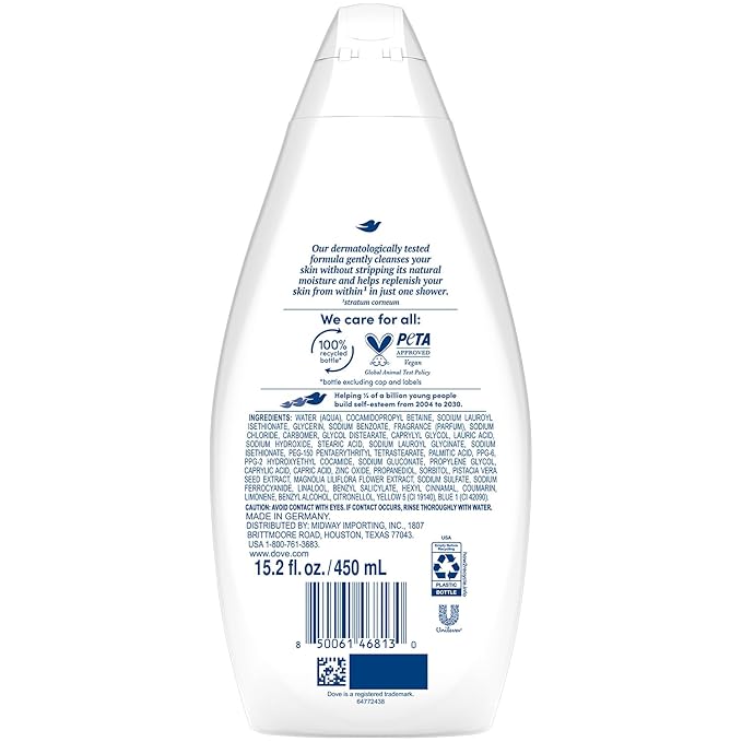 Dove Body Wash Gentle Pamper 3-Pack – Soothing Moisturizing Cleanser for Soft Skin 15.22 Oz Ea