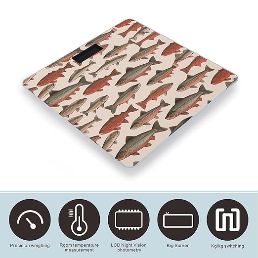 Salmon Bathroom Scale Rounded Smart Scale for Body Weight Automatic Power On/Off Weight Scales Accurate Bathroom Digital Scales for Pet Home Bedroom Kitchen