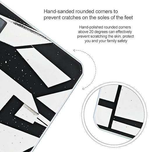 Black and White Lines Smart Scale for Body Weight Accurate Bathroom Scale with LED Display Digital Weight Scales Weighing Machine High Precision Scales for Bath Home