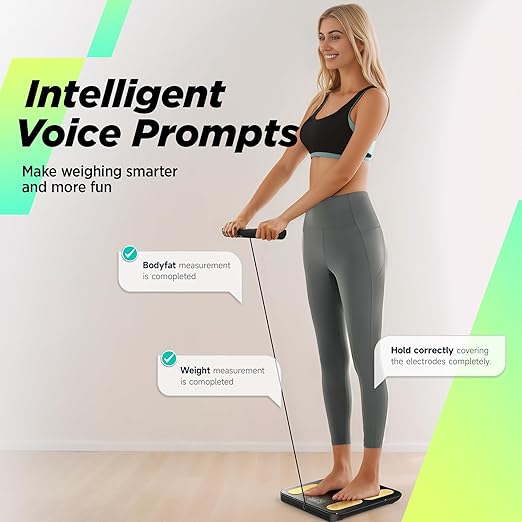 RunStar Scale for Body Weight and Fat BMI Muscle Mass to 28 Body Composition FSA&ampHSA Eligible Digital Bathroom Scales 8-Electrode with Voice Prompt High Accurate Bluetooth Weight Scale Gold