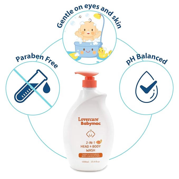 Babymac 2-in-1 Head &amp Body Wash Tear Free 33.8 Fl.oz