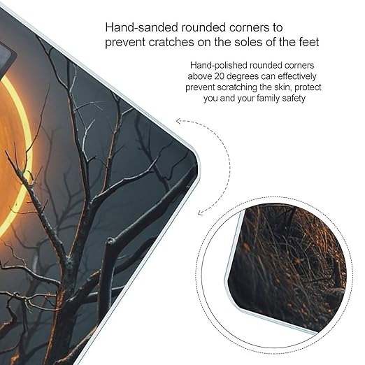 Pumpkin Monster Under The Moon Scale for Body Weight Highly Accurate Digital Bathroom Body Scale Digital Bathroom Scales for People Anti-Slip Large LCD Display Smart Scales