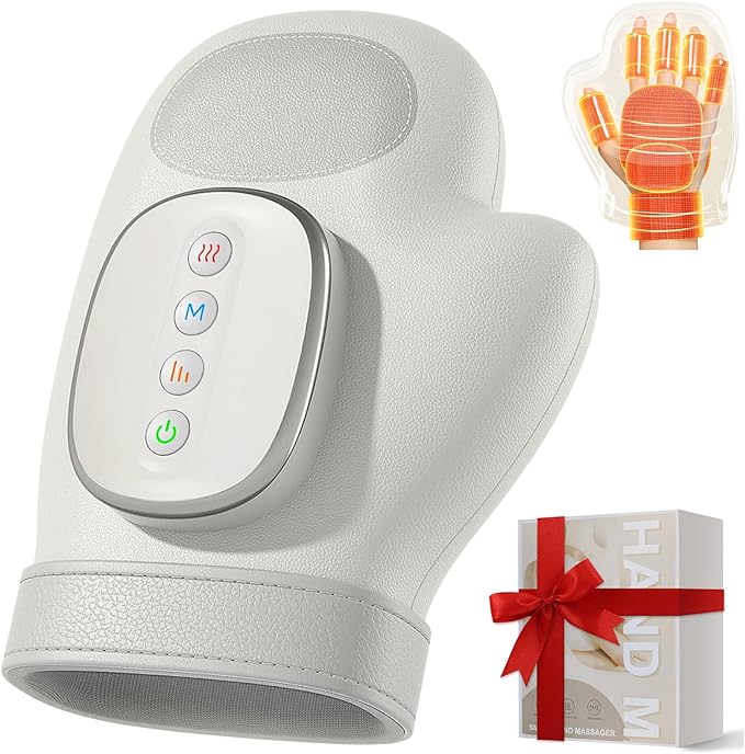 Hand Massager with Heat and Compression Cordless for Arthritis &amp Carpal Tunnel Relief – Longer Battery Life Quieter Operation Enhanced Thumb Massage Ideal for Stress &amp Gifts for Men/Women