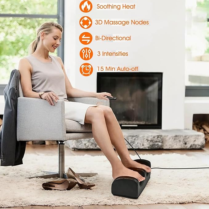 Foot Massager with Heat Shiatsu Foot Massager Machine with Massage Roller Feet Massage for Plantar Fasciitis Pain Relief Promotes Blood Circulation Gifts for Women &amp Men