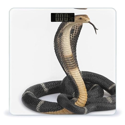 Cobra Snake Scale for Body Weight Anti-Slip Sturdy Tempered Glass Weighing Machine Highly Digital Accurate Bright LCD Bathroom Scale for Household Gift