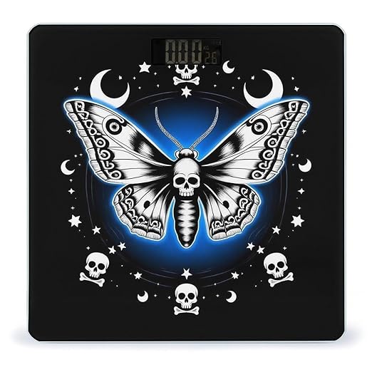 Digital Bathroom Weighing Scale Energy Saving Scale Smart Scale for Body Weight Goth Moth Dead Skull Moon