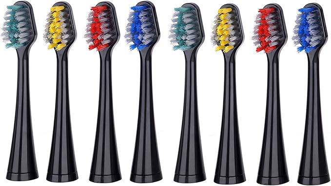 Pursonic 8 Pack Replacement Brush Heads for Pursonic Models S420S430S450S620S625 Black