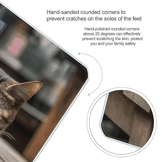 Cat Sleeping Digital Bathroom Scale for Body Weight Weighing Scale with Backlit LCD Display High Precision Measurements &amp Measures Weight Up to 180kg