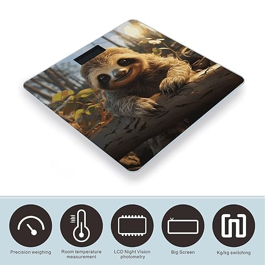 Cartoon Cute Sloth Scale for Body Weight Digital Bathroom Scale Accurate Smart Weight Scales with Large Display Weighing Machine High Precision Scales