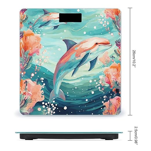Lovely Dolphins Scale for Body Weight Digital Bathroom Scale Accurate Smart Weight Scales with Large Display Weighing Machine High Precision Scales