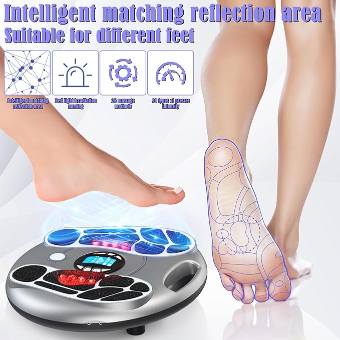Foot Massager for Neuropathy TENS &amp EMS Foot Circulation Stimulator for Pain Relief Relieve Swelling Cramps RLS &amp Plantar with Remote Control