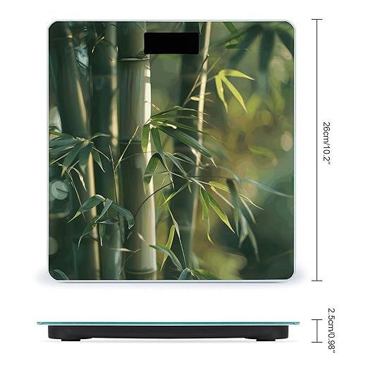 Tree Bamboo Scale for Body Weight Highly Accurate Digital Bathroom Body Scale Digital Bathroom Scales for People Anti-Slip Large LCD Display Smart Scales