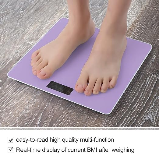 Automatic Switch Digital Bathroom Weighing Scale Smart Scale for Body Weight Purple