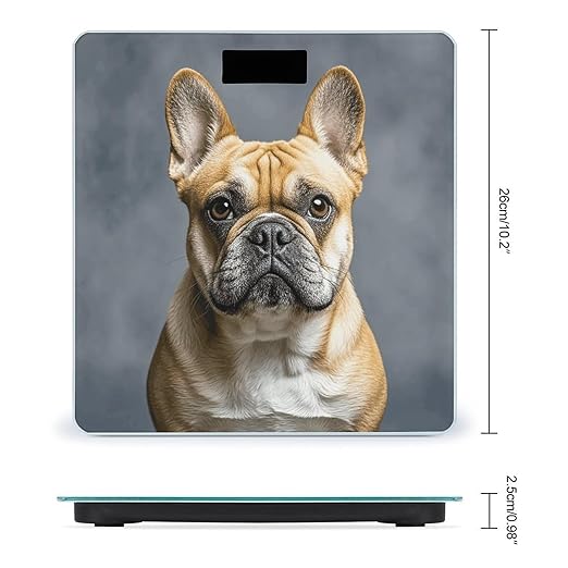 French Bulldog Weight Scale Large Digital Bathroom Scales with Bright LED Display Non Slip Digital Scale and Step On Fashion Weighing Machine for Body