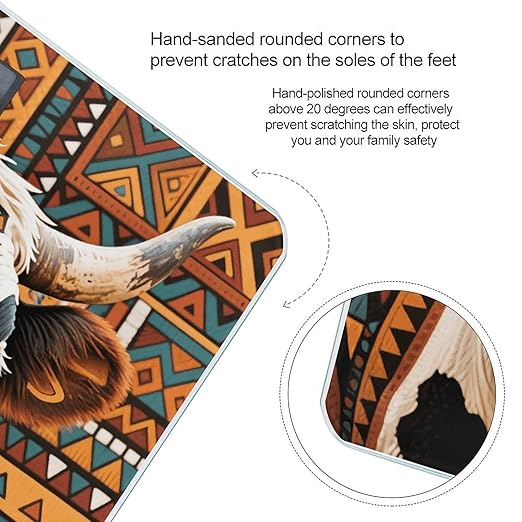 Digital Bathroom Scale for Body Weight Scale with Bright LCD Display High Accuracy Step-On Technology Auto On/Off Aztec Ethnic Tribal Cow Digital Scales 400 Lbs /180kg