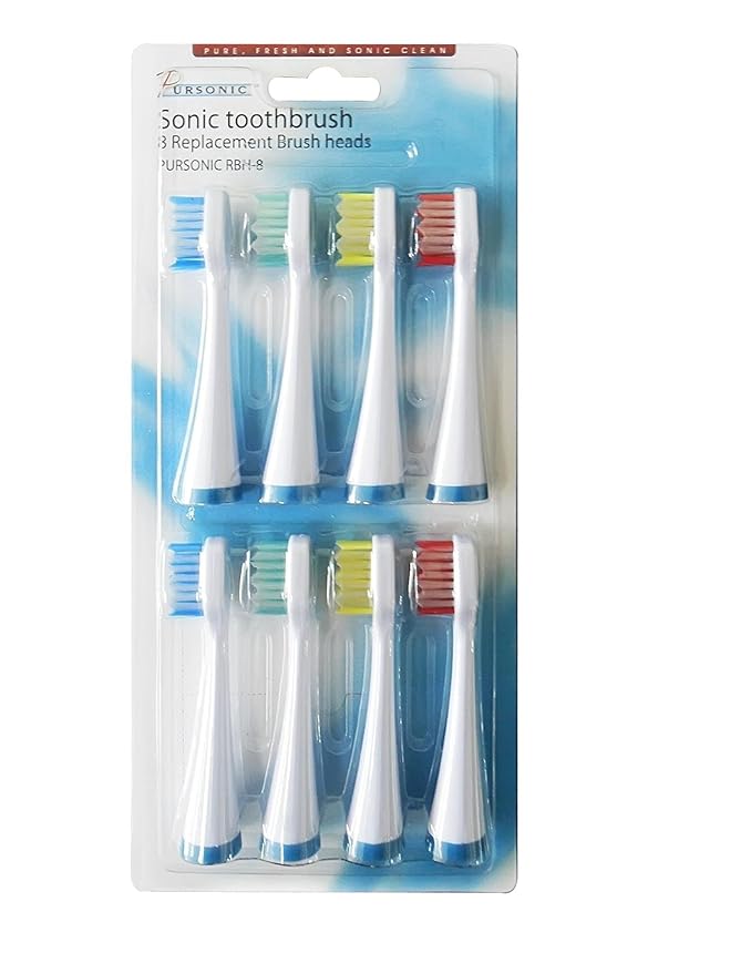 Pursonic 8 pack replacement Brush Heads Replacement Brush heads for Models S430S400S450S400S625