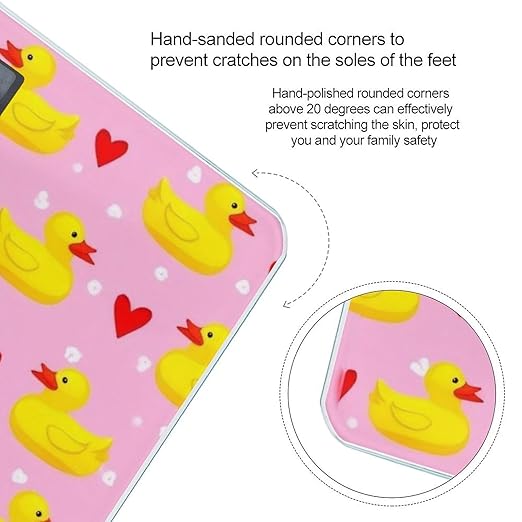 Men's Fashion Automatic Switch Digital Bathroom Weighing Scale Smart Scale Pink Heart Polka Dots Yellow Rubber Ducks