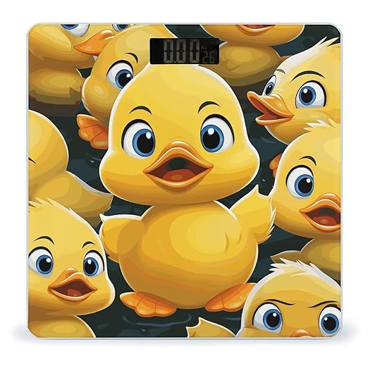 Cute Duck Animal Weight Scale Digital Electronic Scales Bathroom Scale Larg LCD Backlight Display High Precisio MeasurementsTempered Glass