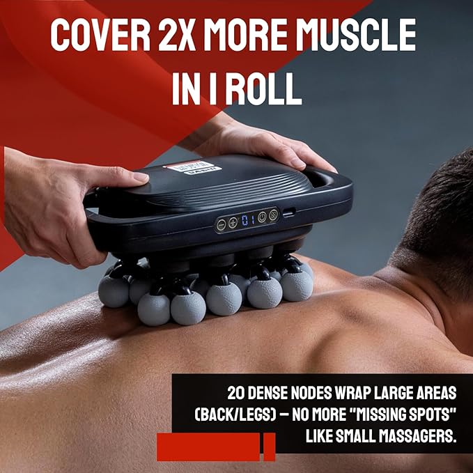 20 Head Massage Gun Deep Tissue Body Massage for Back Shoulders Neck Legs Foot Massage Gun deep Tissue Percussion Massager with 3 Modes &amp 30 Intensities Body Muscle Pain Relief(Grey)
