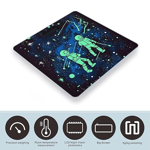 Glow in The Dark Scale for Body Weight High Precision Digital Weight Scales with LCD Display Anti-Slip Sturdy Slim Tempered Glass Bathroom Scale for Home Use