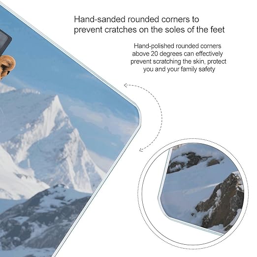 Snow Leopard Weight Scale Large Digital Bathroom Scales with Bright LED Display Non Slip Digital Scale and Step On Fashion Weighing Machine for Body