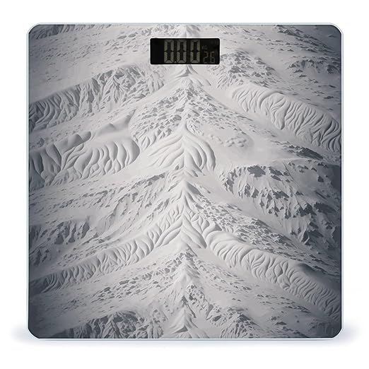 White and Gray Scale for Body Weight Anti-Slip Digital Bathroom Scale Sturdy Toughened Glass Weighing Scales High Precision Safe Rounded Corners Smart Scales