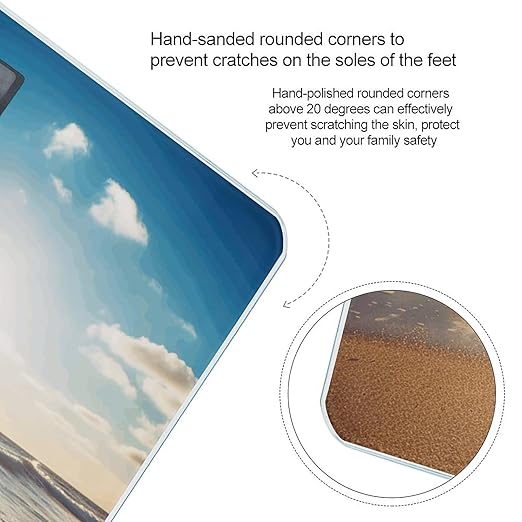 Heart Shape Romantic Beach Bathroom Scale Rounded Smart Scale for Body Weight Automatic Power On/Off Weight Scales Accurate Bathroom Digital Scales for Pet Home Bedroom Kitchen
