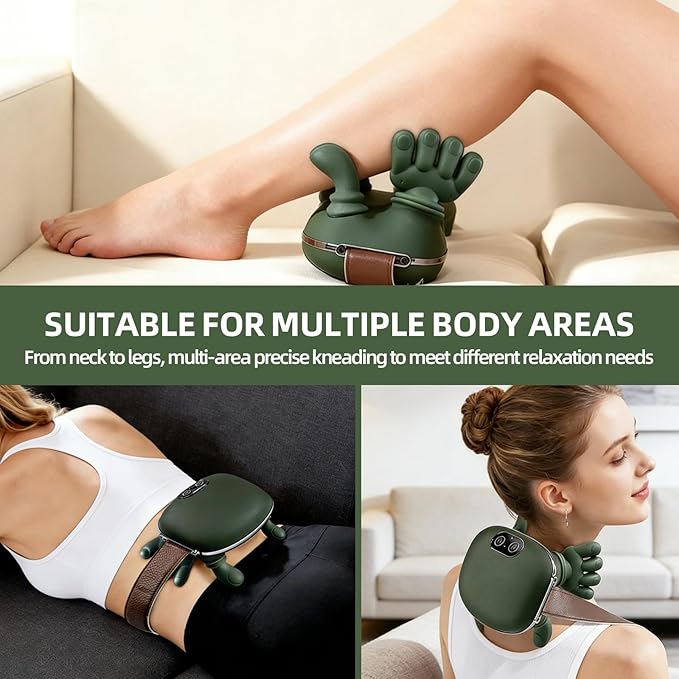 4d Shiatsu Neck and Shoulder Massager with Heat - Wireless &amp Rechargeable for Hands-Free Deep Tissue Pain Relief Portable for Home Office Car