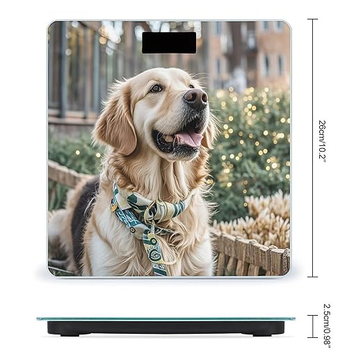 Golden Retriever Dog Scale for Body Weight Accurate Digital Bathroom Scale Toughened Glass High Precision Scales Smart Weight Scales with Large LCD Backlight Display Weighing Machine