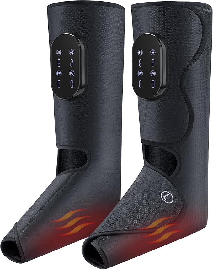 Medcursor Cordless Foot and Leg Massager with Heat Rechargeable Leg Massager for Circulation and Pain Relief After Exercise Portable Massager Boots for Home Office Gym Use
