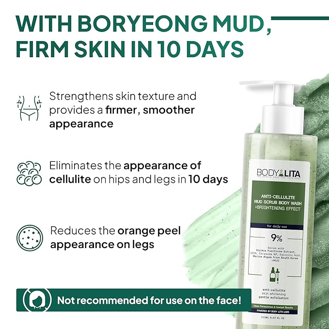 Anti Cellulite Mud Scrub Body Wash Gentle Exfoliating Improves Skin Texture Provides a Smoother Look 5.07 Fl Oz (1)