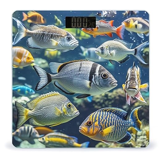 Different Fish Scale for Body Weight Accurate Digital Bathroom Scale Toughened Glass High Precision Scales Smart Weight Scales with Large LCD Backlight Display Weighing Machine