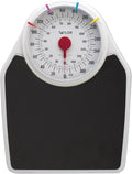 Taylor Battery Free Analog Scales for Body Weight 330LB Capacity Easy to Read Large 7-inch Dial 18.4 x 13.7-inch Ribbed Mat Platform Black