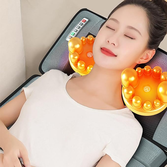Full Body Massager PadElectric Whole Body Heating Vibrating Mat - Portable Electric Back Massager for Men Women Dad Mum Elder