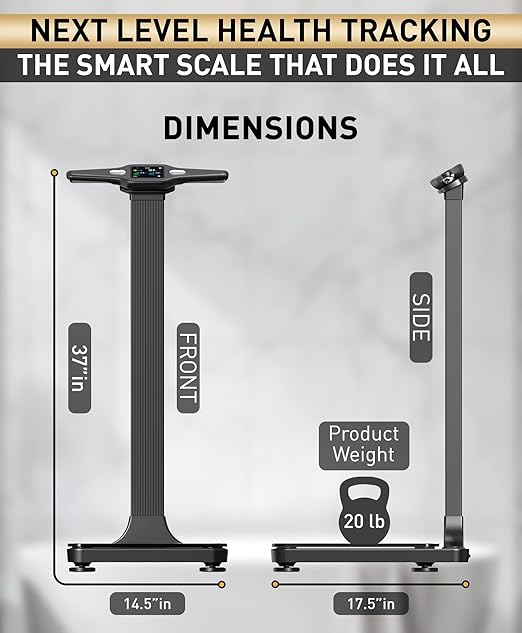 Homerz Smart Scale Pro Max – Bend-Free Smart Scale with BMI Body Fat Muscle Mass Full Body Composition Scale with Digital Weight Tracking Body Scan Scale with Handle Body Fat Scanner