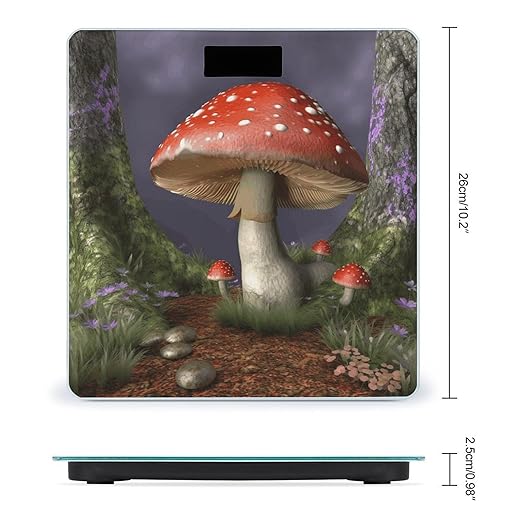 Mushroom Scale for Body Weight High Precision Digital Weight Scales with LCD Display Anti-Slip Sturdy Slim Tempered Glass Bathroom Scale for Home Use