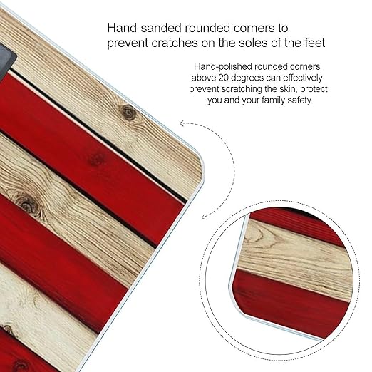 Men's Smart Scale for Body Weight Digital Bathroom Weighing Scale Automatic Switch Energy Saving Scale Vintage Wooden American Flag