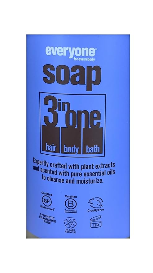 Everyone 3-in-1 Soap - Body Wash Shampoo Bubble Bath - Lavender + Mint - 32 Ounces - 1 Bottle