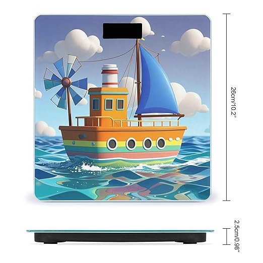 Cartoon Ship Smart Scale for Body Weight Accurate Bathroom Scale with LED Display Digital Weight Scales Weighing Machine High Precision Scales for Bath Home
