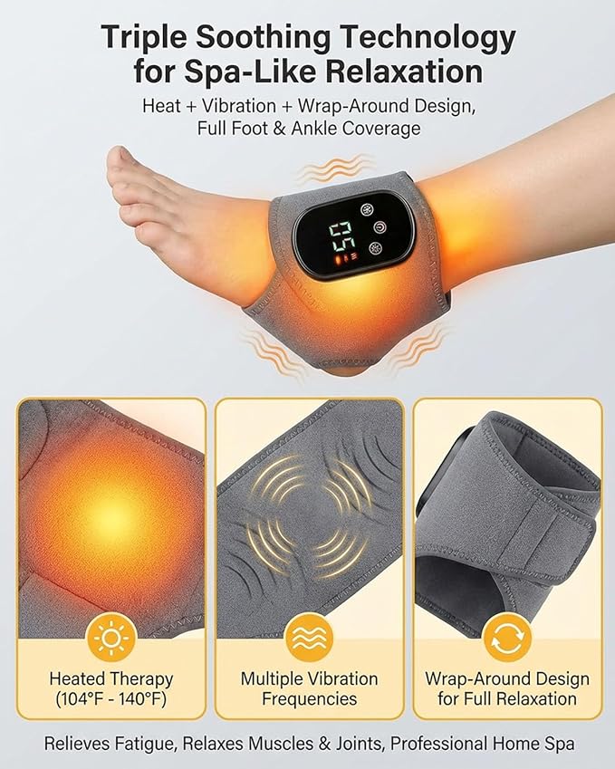 Try Massage ProTriple Therapy Foot MassagerAnkle Renew Spa Bath Cordless Electric Heated with 5 Heat &amp 3 Vibration for Pain Relief Relaxation Neuropathy Home Office Family Ideal Gift (2)