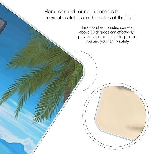 Hawaiian Beach with Palm Trees Scale for Body Weight High Precision Digital Weight Scales with LCD Display Anti-Slip Sturdy Slim Tempered Glass Bathroom Scale for Home Use