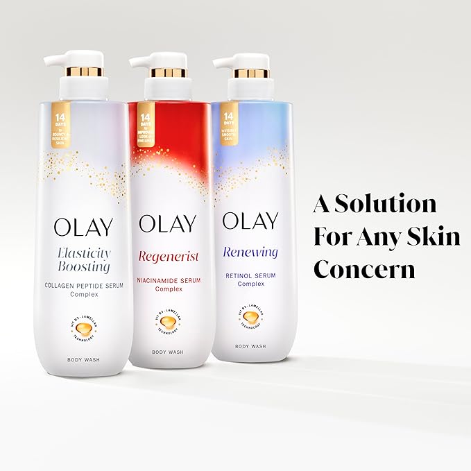 Olay Body Wash for Women Regenerist Smoothing Niacinamide Serum Complex Renews Moisture Free of Parabens &amp Phthalates Vitamin B3 Lameller Technology For All Skin Types 20 fl oz (Pack of 4)