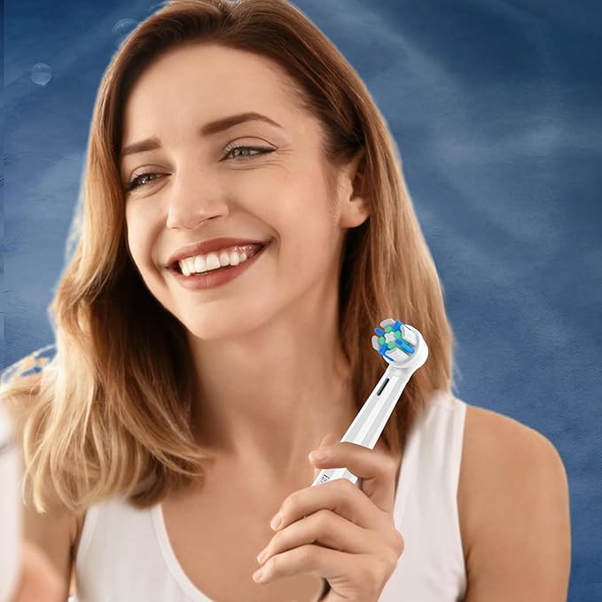 10Pcs Replacement Heads Intelligent Compatible with Oral B iO 2 3 4 5 6 7 8 9 10 Series Electric Toothbrush IO Brush Heads with Medium Soft Bristles for Gum Care &amp Sensitive Teeth (White)